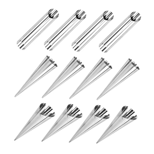 PRETYZOOM 12pcs Cream Horn Molds Tubular Baking Forms for Croissants Pastry Space-saving Kitchen Tools for Sweet Savory Treats