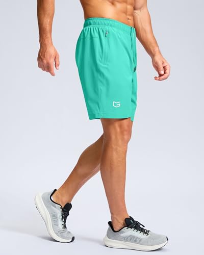 Image of G Gradual Men's Athletic Running Shorts with Zipper Pockets Quick Dry 7 inch / 5 inch / 9 inch Workout Gym Shorts for Basketball Hiking