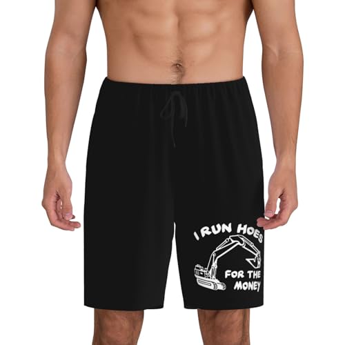 I Run Hoes for Money Pajama Shorts for Men, Men's Pajama Bottoms, Sleepwear for Summer