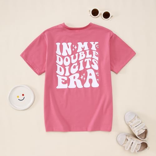 Image of IZYJOY in My Double Digits Era Shirts Girls 10th Birthday T-Shirts 10 Years Old Birthday Party Short Sleeve Summer Tee Tops