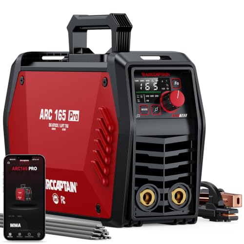 Image of ARCCAPTAIN 165A Stick Welder, ARC /Lift TIG Welding Machine, 120V /240V | APP Control, Synergic Control, Large LED Display, Hot Start, Arc Force, Anti-Stick, IGBT Inverter, 10 Rods, Home DIY & Repair