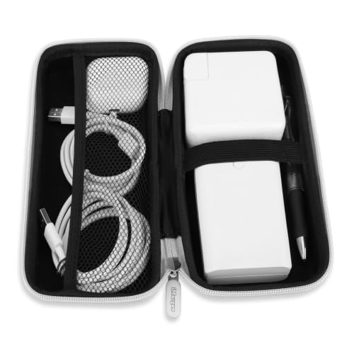 Image of iMangoo Travel Essential Electronics Organizer Charger Case Carrying Pouch | 8.5x4.5x2 inch Power Bank Tech Accessories Protective Storage Shockproof Portable Purse Men Women School Office Trips Must Have