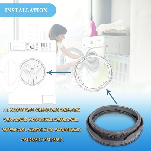 MDS47123619 Washer Door Gasket Compatibile with LG Front-Load Washing Machines WM3270CW WM3500CW/00 WM3180CW/00 WM3700HVA/00 Door Boot Seal Replace AP6236842 4511798 PS12081606 - Thumbnail 3