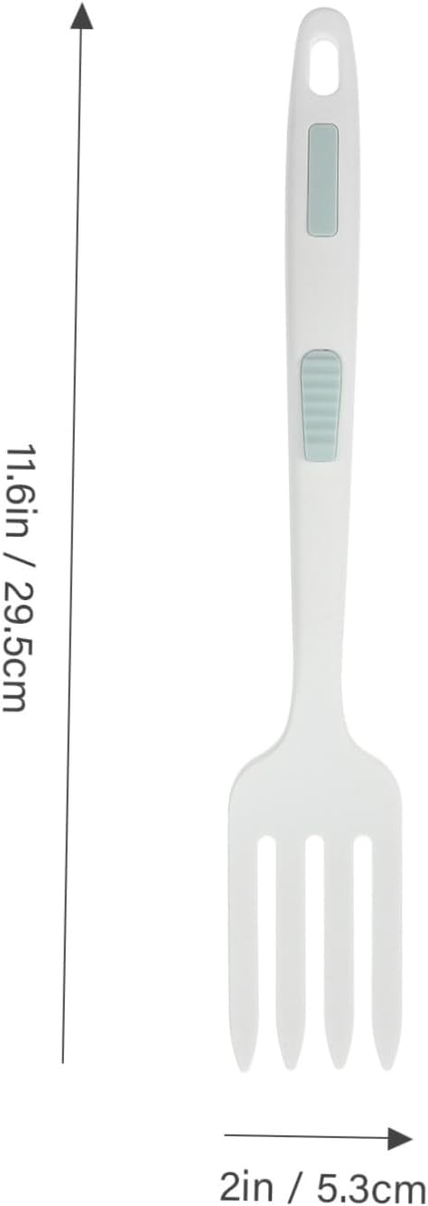 Silicone Pasta Fork Flexible Kitchen Utensil for Cooking, White