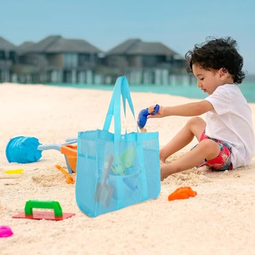 Beach Bags for Women | Summer Travel Mesh Tote Bag | Collecting Bag Beach Sand Toy | Sandproof Waterproof Reusable Toy Organizer Large Storage Purses | Tote | Net for Kids Swim2