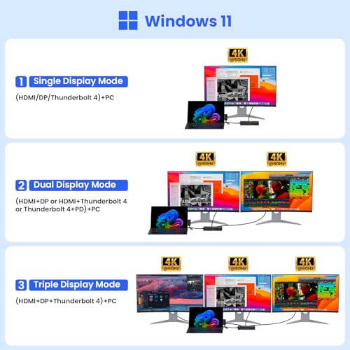 USB-C Docking Station Triple Monitor Support