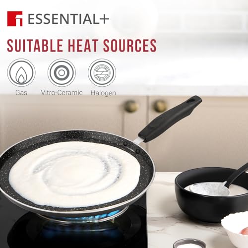 Image of BERGNER Essential Plus 34cm Non-Stick Dosa Tawa, Premium Bakelite Handle, 4mm Thickness, PFOA Free, Non-Stick Coating, Large Size Dosa Tawa, Pressed Aluminium - Induction Bottom and Gas Stove Ready
