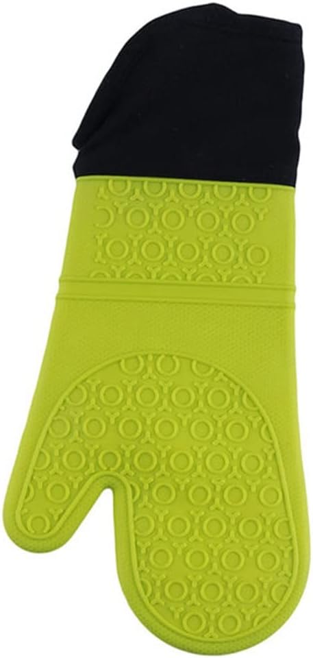 Gloves Cooking Barbecue Kitchen Microwave Mittens Oven Glove Home Heat Resistant(Black)