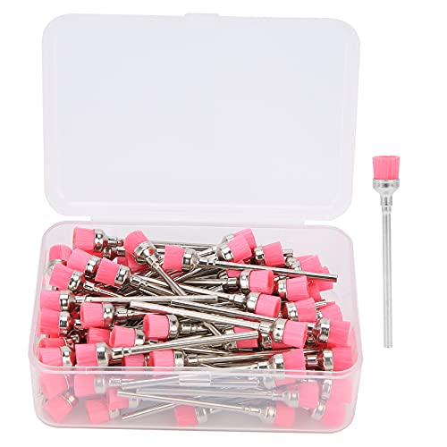 Cepillos de limpieza para brocas de uñas, kit de 100 limpiadores de fresas con caja rosa