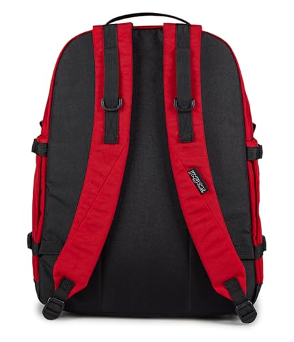 JanSport Small Seattle Pack – Compact Backpack with Main Compartment, Dual Water Bottle Pockets, and Padded Sleeve for 15-Inch Laptop, Red Tape3