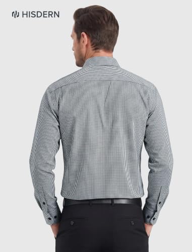 Image of HISDERN Mens Dress Shirt with Tie Pocket Square Set Classic Button Down Shirt Matching Tie Long Sleeve Shirts