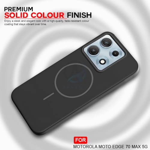 Image of AESTMO Shockproof Back Case Cover for Motorola Moto Edge 70 Max 5G | Slim Hard Shell | Hard Back Cover for Motorola Moto Edge 70 Max 5G (Compatible with MagSafe Accessories, Black)