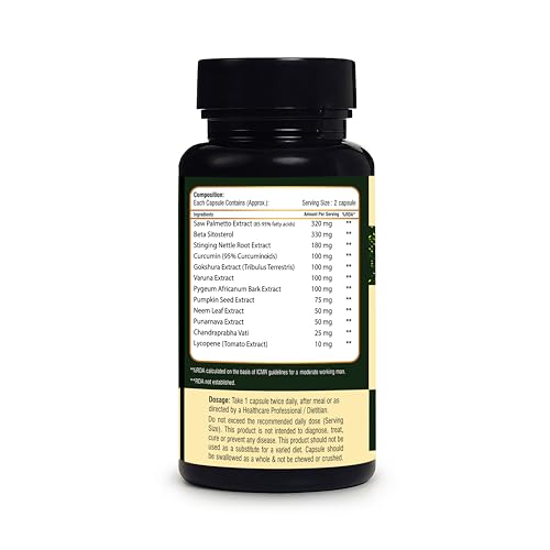 Image of Advanced Prostate Care Natural Prostate Support Supplement with Saw Palmetto, Beta Sitosterol, Nettle Root, Gokshura, Chandraprabha Vati, Lycopene & Pumpkin Seed Extract - 60 Capsules