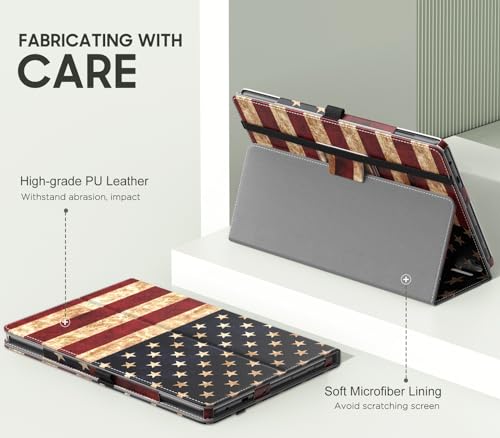Image of MoKo Case Fits All-New Kindle Fire HD 10 & 10 Plus Tablet (13th /11th Generation, 2023 /2021 Release) 10.1 inch - Slim Folding Stand Cover with Auto Wake /Sleep, American Flag