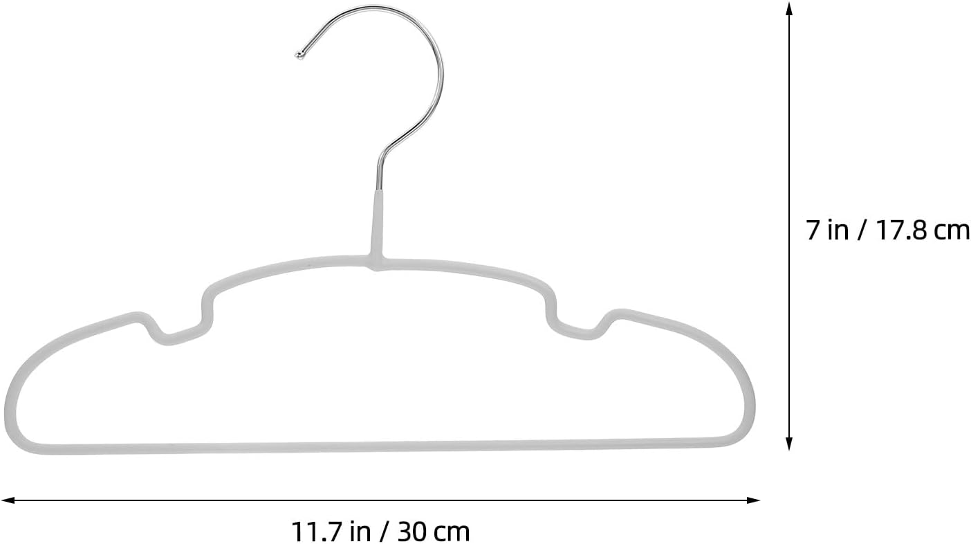 Boy Girl Clothes Hangers 10 Pack PVC Coated Iron, 30cm Gray