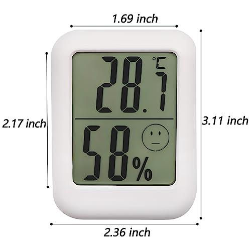 Gellvann Digital Room Thermometer Indoor Hygrometer Temperature Humidity Meter Mini Monitor for Baby Room Living Climate Monitor, Grey - Image 2