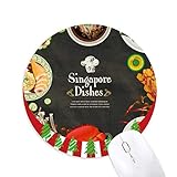 Singapur Berühmte Köstliche Gerichte Rund Gummi Maus Pad Weihnachtsdekoration