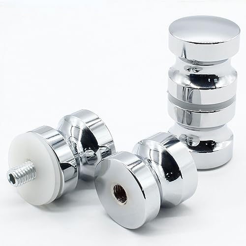 Image of 2 Pack Shower Glass Door Handle, Stainless Steel Shower Doors Knob Double Sided Pull Hardware for Bathroom Glass Doors (Polished Chrome)