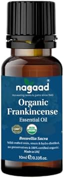 Óleo Essencial de Olíbano Orgânico Boswellia Sacra 10ml | Grau Premium | 100% Puro para Face, Pele, Cabelo & Aromaterapia, Difusor, Relaxamento