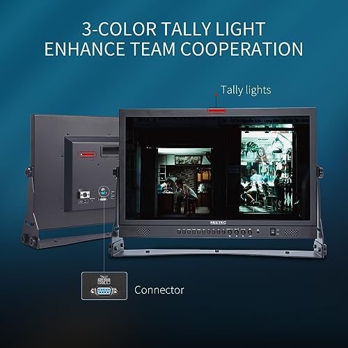 Image of P238-9HSD 23.8 inch Production Broadcast Director LCD Monitor with 3-Color Tally Light IPS Full HD 1920x1080 3G-SDI 4K HDMI Input Output