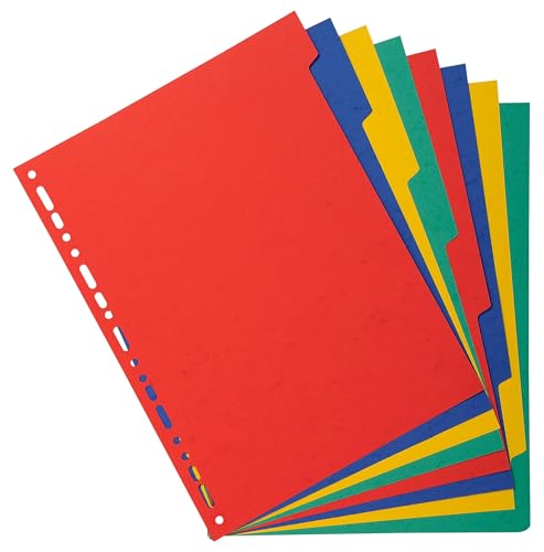 Intercalaires carte recyclée Exacompta 2008E format A4 couleur vive x25