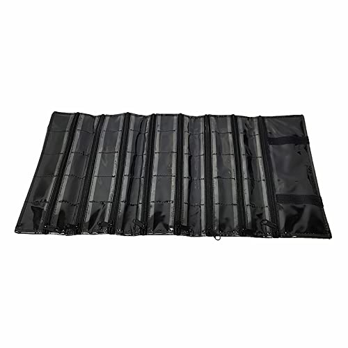 UnionPlus - Estuche enrollable de terciopelo organizador de joyas para viaje; apto para collar, pulsera, pendientes, anillo, color negro Cover