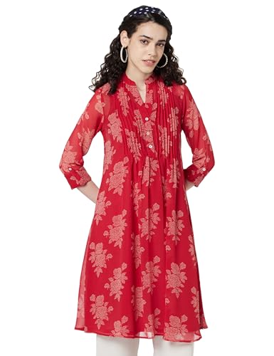 Image of BIBA Women Polyester Straight Fit Printed Kurta