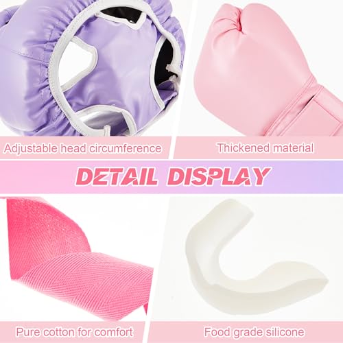 Image of Kanayu 14 Pcs Boxing Gloves and Headgear Set for Beginners Youth 16 Ounce Boxing Gloves Headgear Helmet Hand Wraps Mouth Guards Equipment for Beginners Training Equipment Gifts
