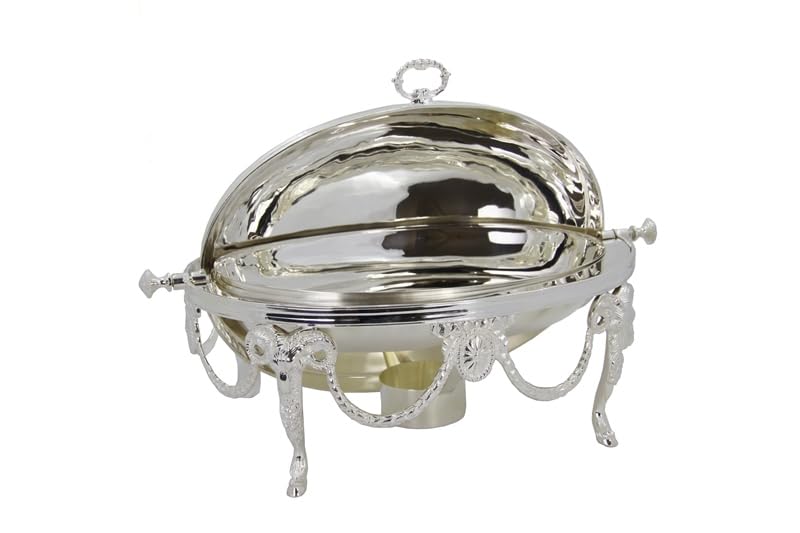 Royal Family Portavivande elegante con scaldino, Finitura Argento (54x40,5x35)