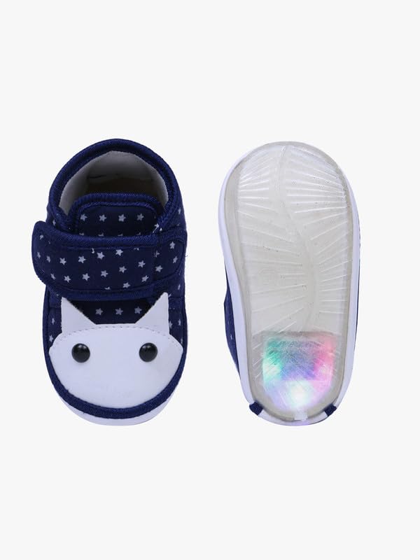 Image of CHIU Kids LED Light Shoes with Chu Chu Music Sound & Small Star Print for Baby Girls and Boys (Age Group - 12-15 Months, 15-18 Months 18-21 Months, 21-24 Months)
