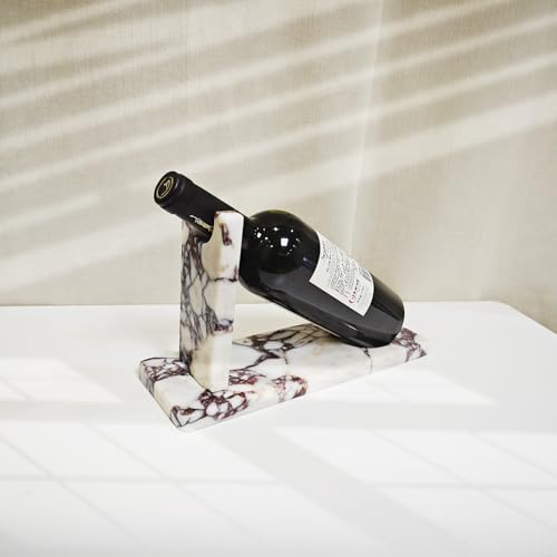 Artisanal Abode Creative Modern Marble Wine Holder Stand, Single Bottle Wine Rack Storage, Elegant Home Decor, Stylish Tabletop Display for Wine Enthusiast