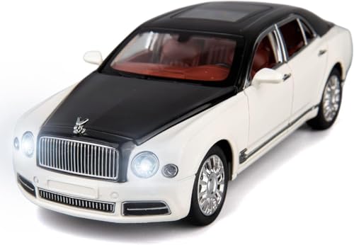 Image of Bentlley Mulsanne 1:24 Model Car with Box, Zinc Alloy Pull Back Toy car with Sound and Light for Kids Boy Girl Gift [Colors as Per Stock]