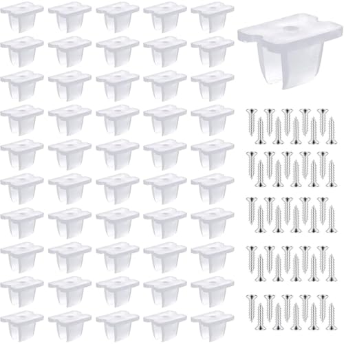 JYNXOR 50 Pièces Fixation Ruban LED, LED Néon Montage Clips Support Montage, Support pour Bandes, Inclure Vis pour 12mm à 14mm Silicone LED Néon Bande...