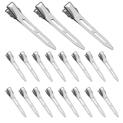 100 Stück silberne haarspangen damen, Metall haarklammer 5,5 cm, haarclips, Alligator Clips, spurlose haarklammer klein, mit Mädchenfrisur-Design, DIY-haarspangen klein, Friseursalon