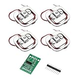 MECCANIXITY 4 Set Human Body Scale Resistance Strain Half Bridge Load Cell Weighing Sensor 50KG + HX711 24 Bit Precision Load Cell Sensor Module 20x33mm for Human Scale