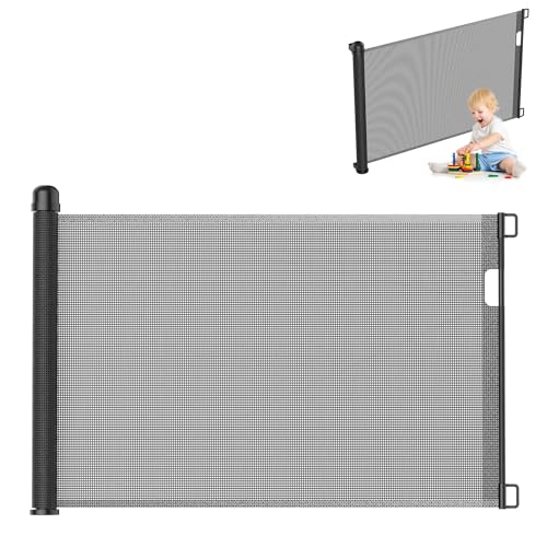 UISEBRT Rejilla protectora para puerta extensible 0-150 cm, para bebés y animales de peletera, para interior y exterior (negro, 300 cm)