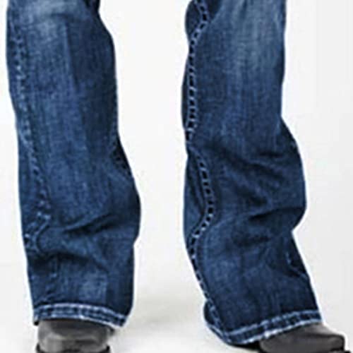 Ladies Distressed Washed Denim Trousers Stretchy Boot Cut Jeans Pocket Jeans Stretch Vintage Cotton Loose Trousers3