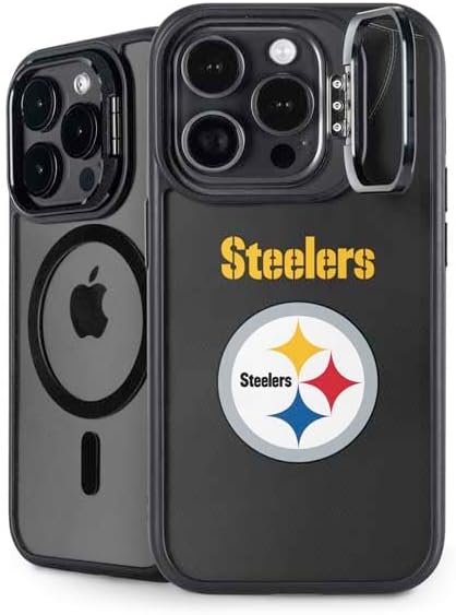 Skinit Kickstand Phone Case Compatible with iPhone 16 Pro Max - Officially Licensed NFL Pittsburgh Steelers Distressed Design