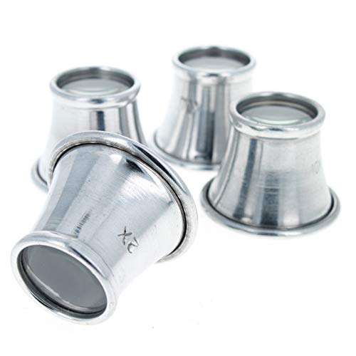Aluminum Jewelers Eye Loupe Set 2.5X 5X 7.5X 10X