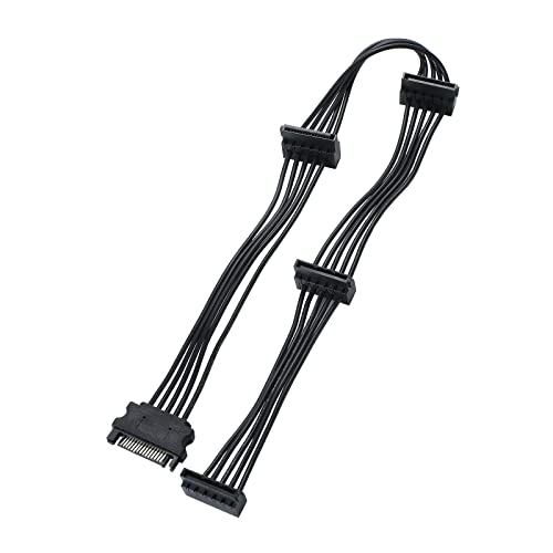 ACTIMED SATA Power Splitter Cable, 15 Pin to 4 SATA Power Splitter - 45cm/18in for HDD/SSD/Optical Drives