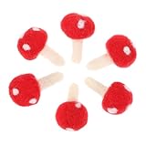 Gadpiparty 6 Piezas Decoración de Fieltro de Matsutake Rojo para DIY Broches y Accesorios para Cabello Color Brillante Resistente al Desgaste para Manualidades y Ropa