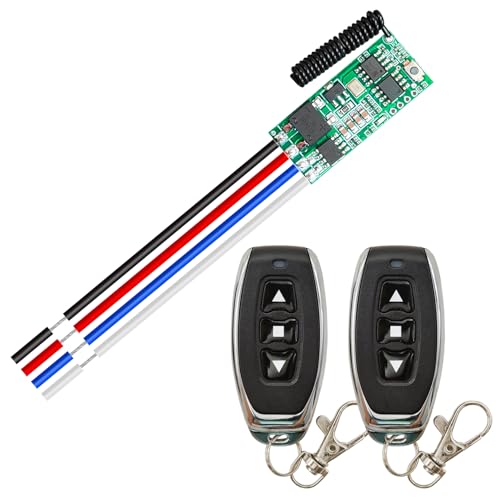 DieseRC Mini Interruptor de control remoto inalámbrico de motor de 12V DC, controlador receptor Micro DC 5V~24V motor de control de radio avanzar y retroceder para motor Micro DC Cerradura DIY Ciencia