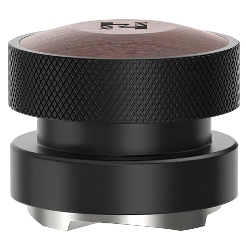 HiBREW Distribuidor de espresso basado en gravedad de 58,5 mm, distribución autonivelante, se adapta a todos los portafiltros sin fondo de 58 mm, aluminio anodizado con base de acero inoxidable de 4