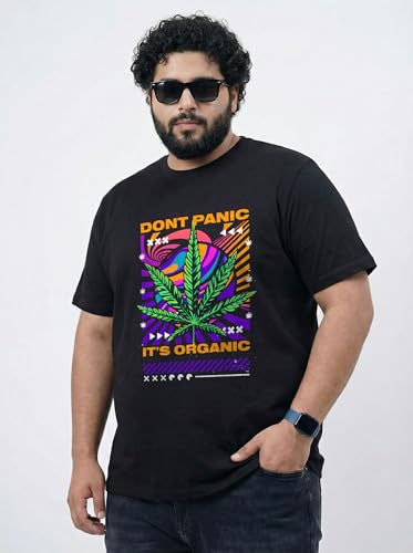 Image of Toodlegram Men Plus Size Cotton Printed T-Shirt Half Sleeve Round Neck Regular Fit 3XL-9XL