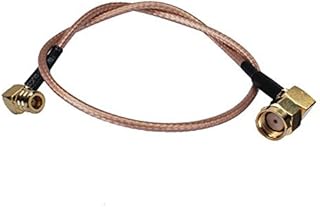 0.5ft Rf Wire Connector RP-SMA Plug to SMB Male Right Angle Assembly Extension Coaxial Cable RG316 15cm for Wireless Antenna Ships from USA