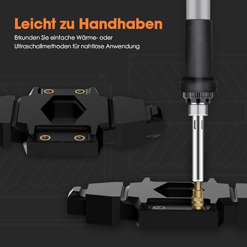 HANGLIFE Gewindeeinsatz, M2.5 Einpressmuttern für 3D Druck Zubehör - Messing Metrische Einschmelzgewinde Gewindehülse - Threaded Inserts für 3D-Druckkomponenten und Kunststoffteile(100 Stück)