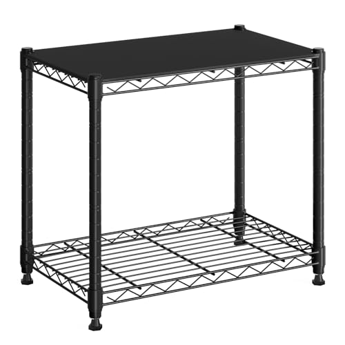 Image of DUMOS 2-Tier Metal Wire Storage Shelves, Adjustable Standing Storage Rack Shelf, Heavy Duty Steel Shelving Unit Organizers for Kitchen Bathroom Pantry Garage, 23.1 inch Wx13.1 Dx22.1 H, Black