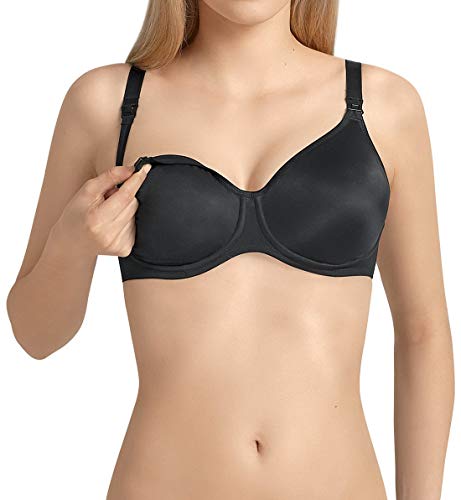 Anita Maternity Women's Microfiber Nursing Bra, Black, 34G