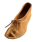 Bastien Industries Women's Maple Tan Moose Hide Leather Ballet Earthing Moccasins (7, Maple Tan)