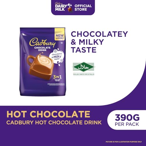 Image of Cadbury 3 in 1 Hot Chocolate Drink Powder, 15 x 30gms
